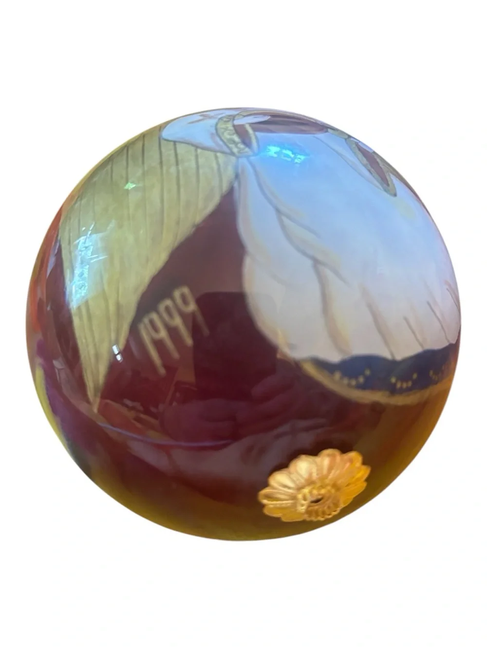 Pier 1 Burgundy Velvet Gift Box with Gold-Accented Angel Ornament NIB